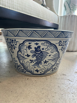 Blue & White Fish Planter