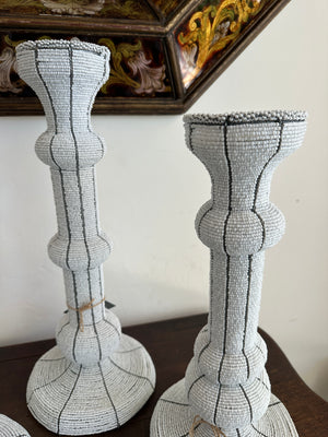 Zaria Beaded Bulb Candlestick Holder
