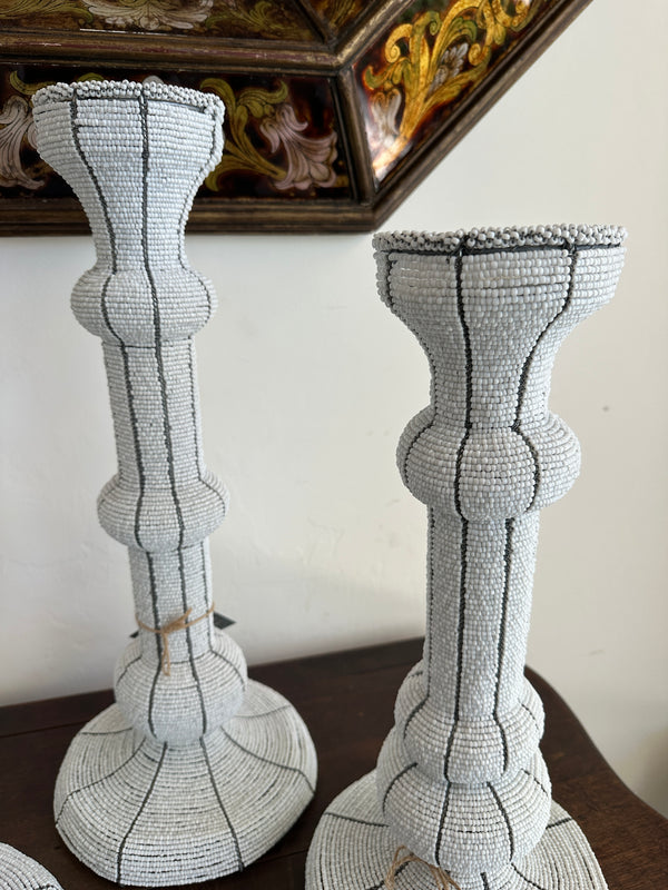 Zaria Beaded Bulb Candlestick Holder
