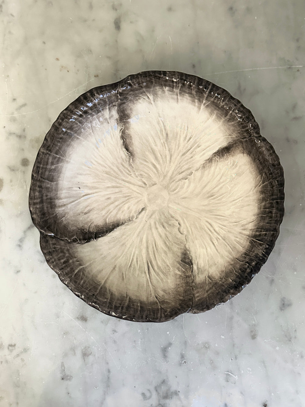 Brown & Cream Radicchio Serving Bowl