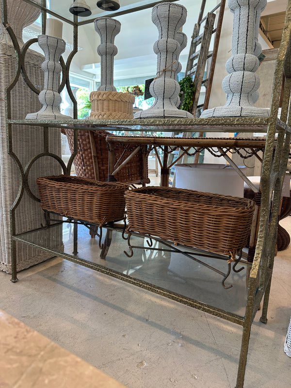 Wicker Planter w/ Metal Legs