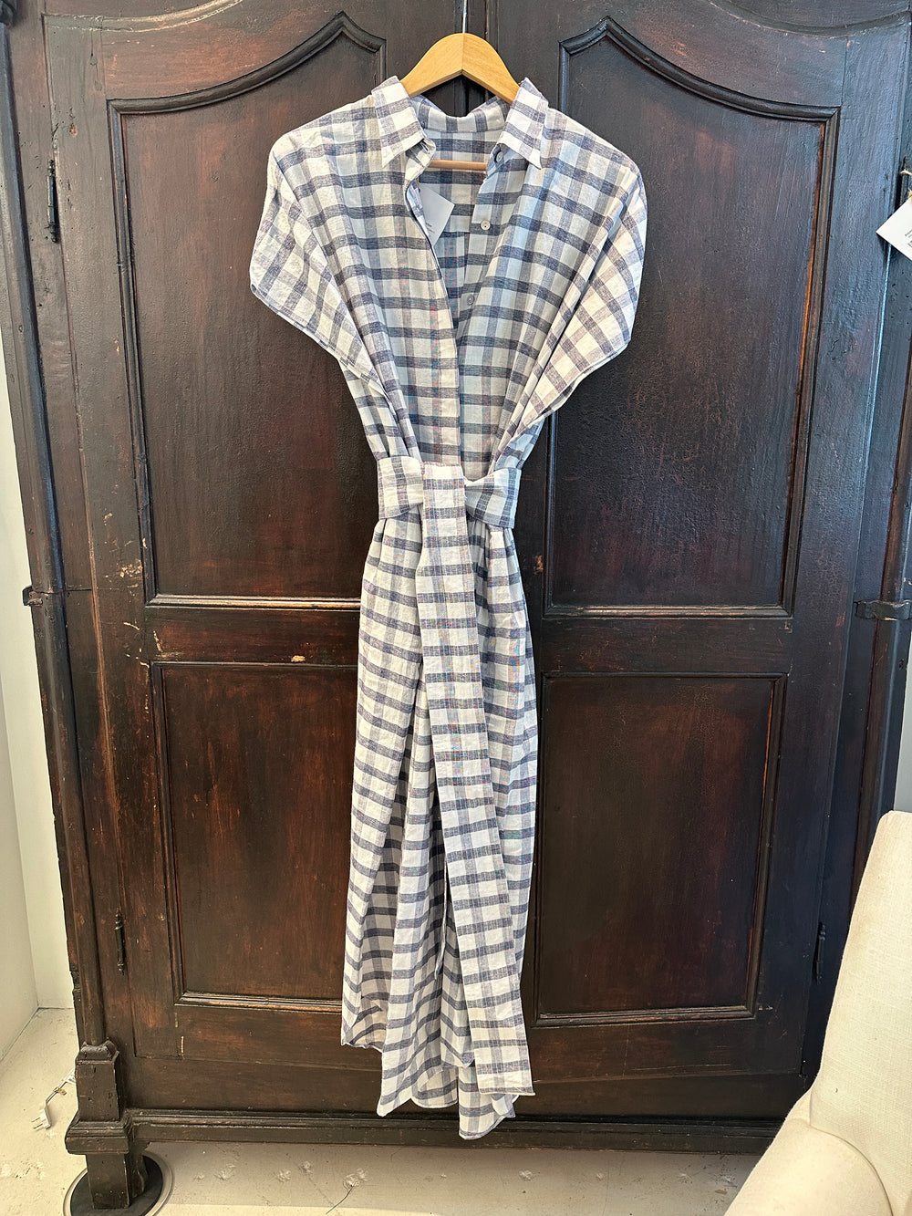 Indigo Check Handloom Caftan