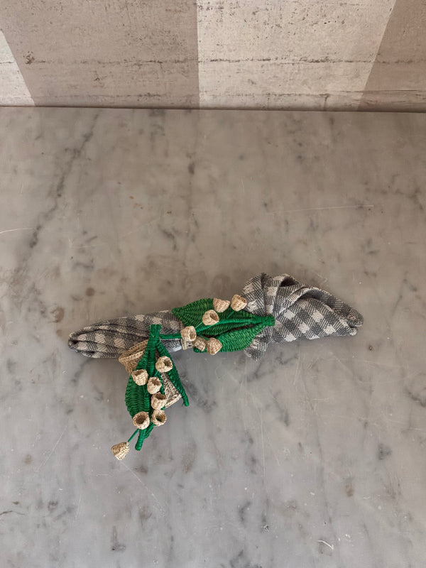 Green Flower Bell Napkin Rings – Set of 2