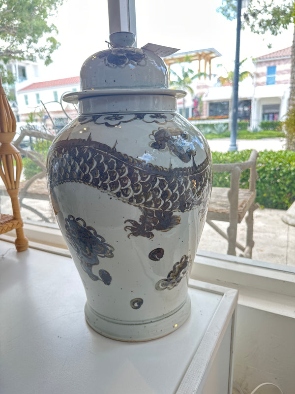 Sable Dragon Brushstroke Urn