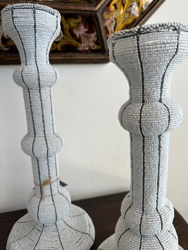 Zaria Beaded Bulb Candlestick Holder