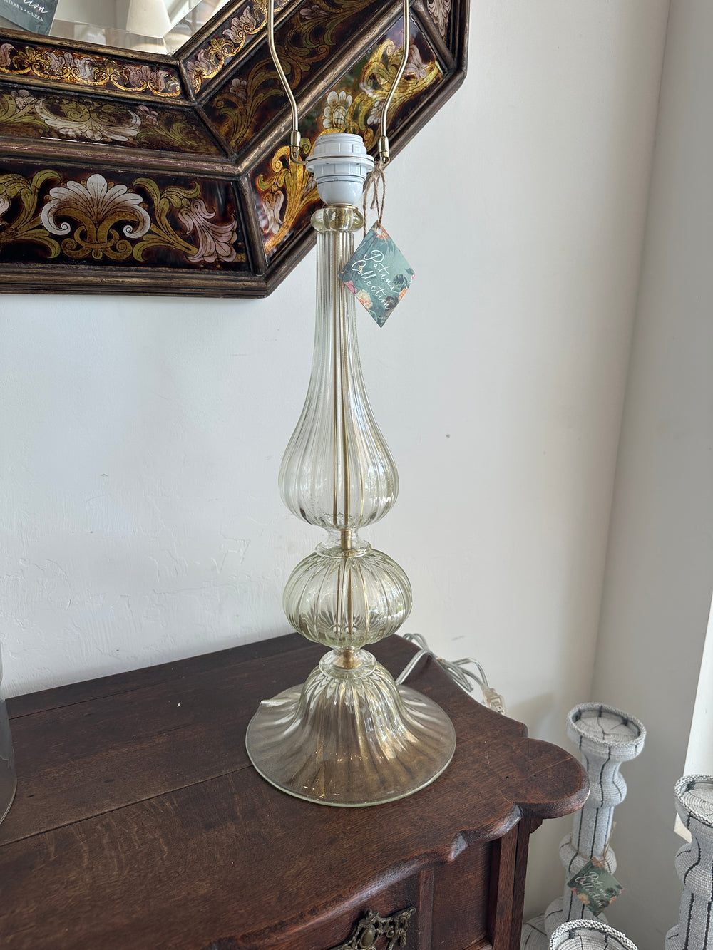 Orlina Gold Speck Murano Lamp