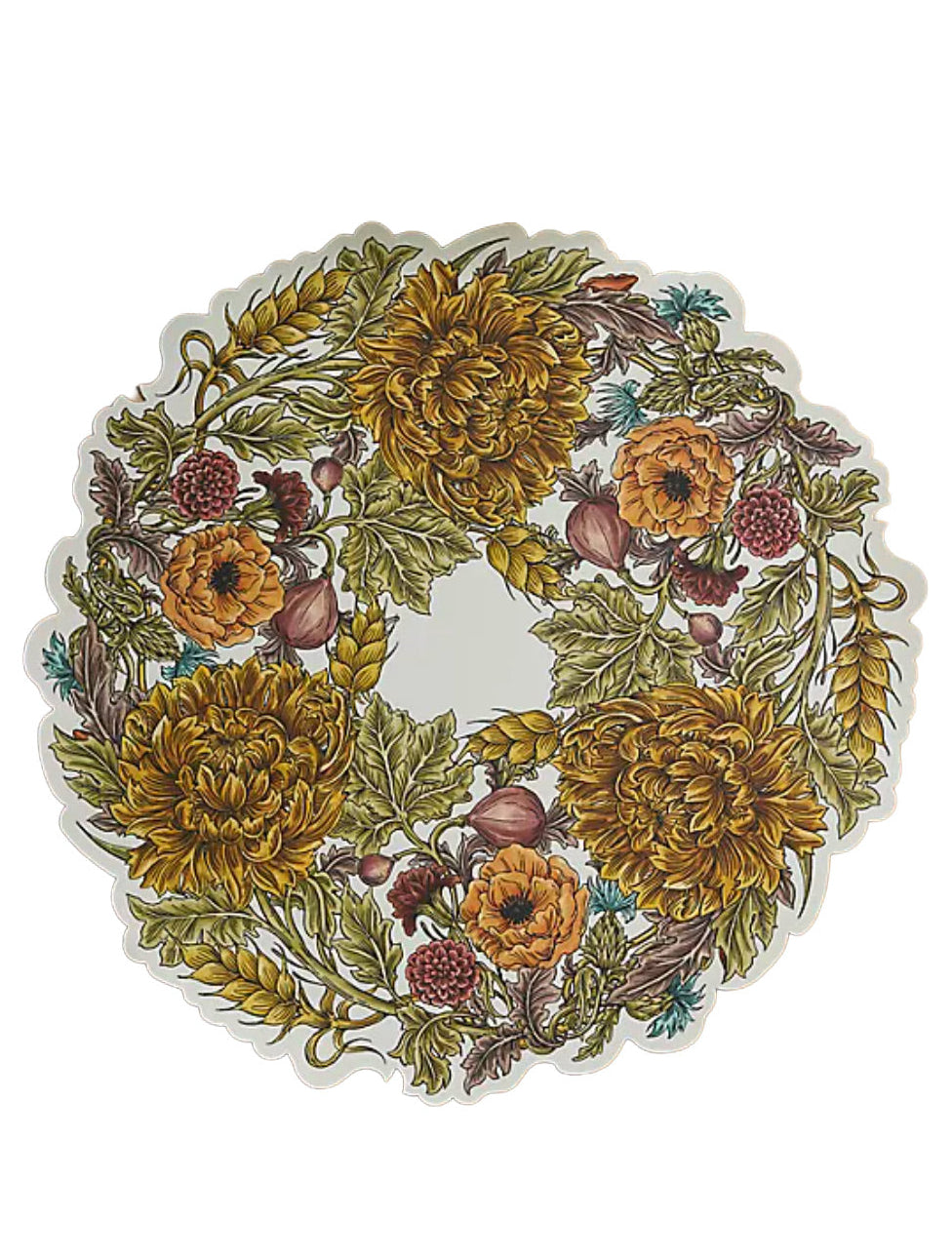 Autumn Acanthus Wreath Die-Cut Paper Placemats