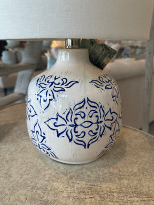 Ruby Table Lamp, Blue & White