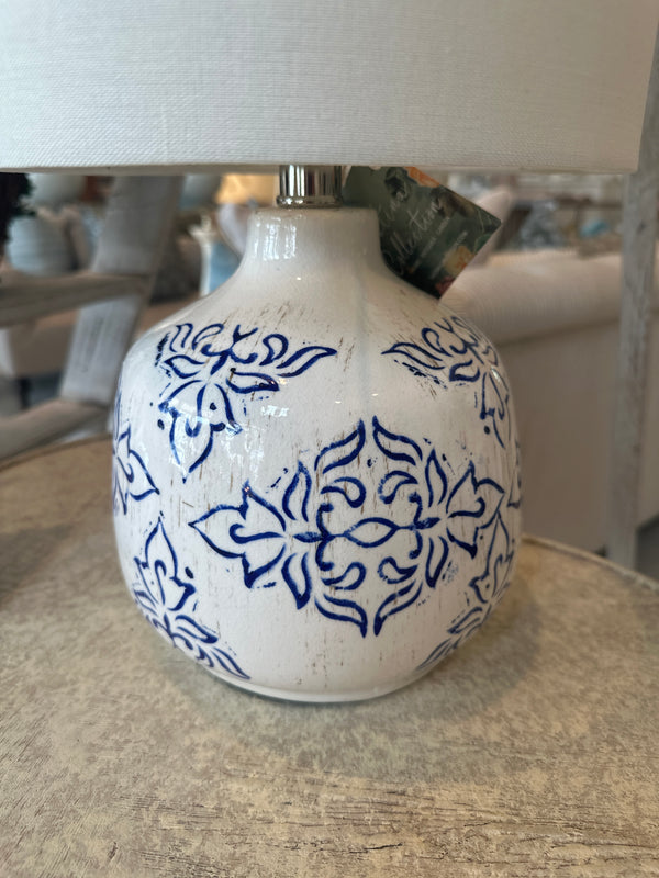 Ruby Table Lamp, Blue & White