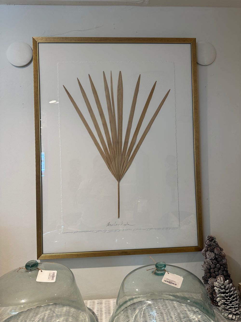 Natural Palm Frond Gold Frame