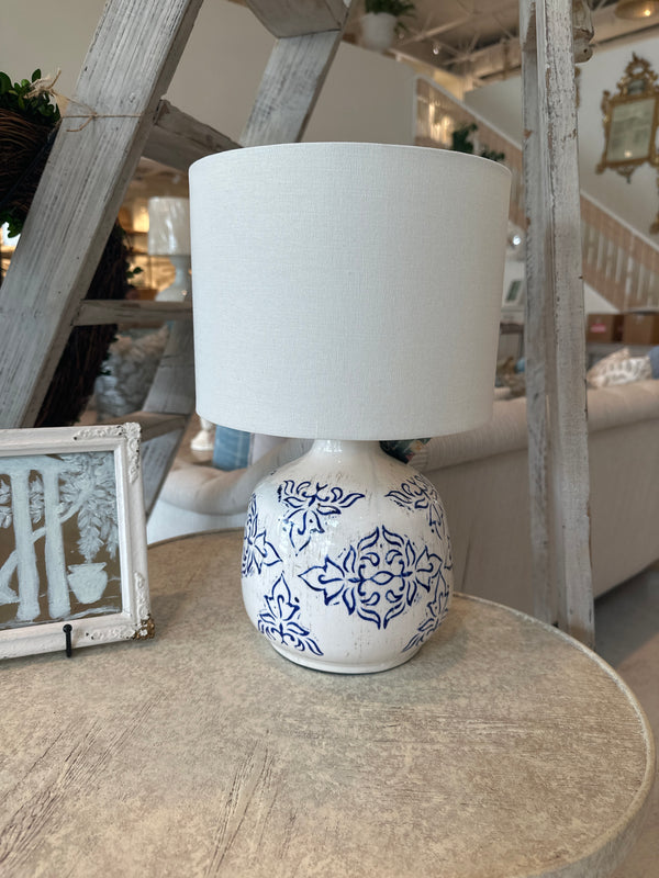 Ruby Table Lamp, Blue & White