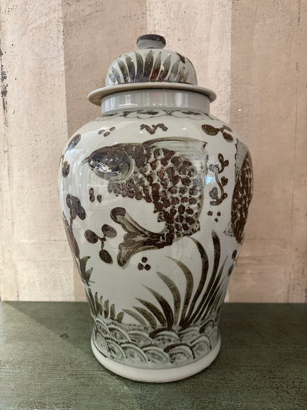 Sienna Koi Ginger Jar