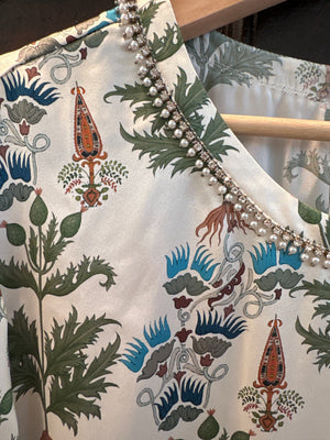 Persian Botanic Gabrielle Ivory Silk Top