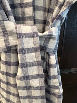 Indigo Check Handloom Caftan