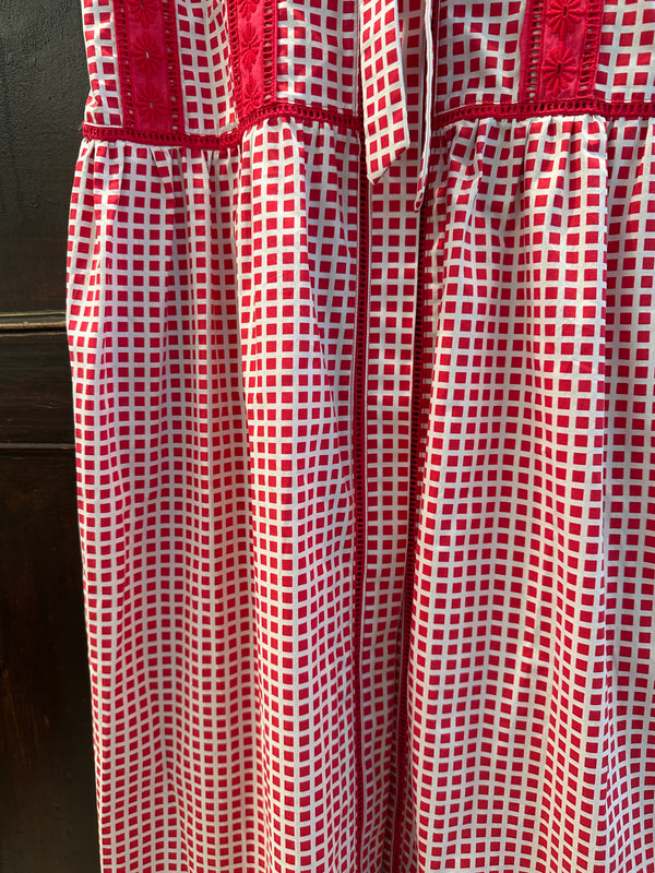 Cassiopea Long Dress Strawberry Check