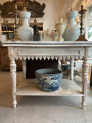 Marble Top White Pastry Table