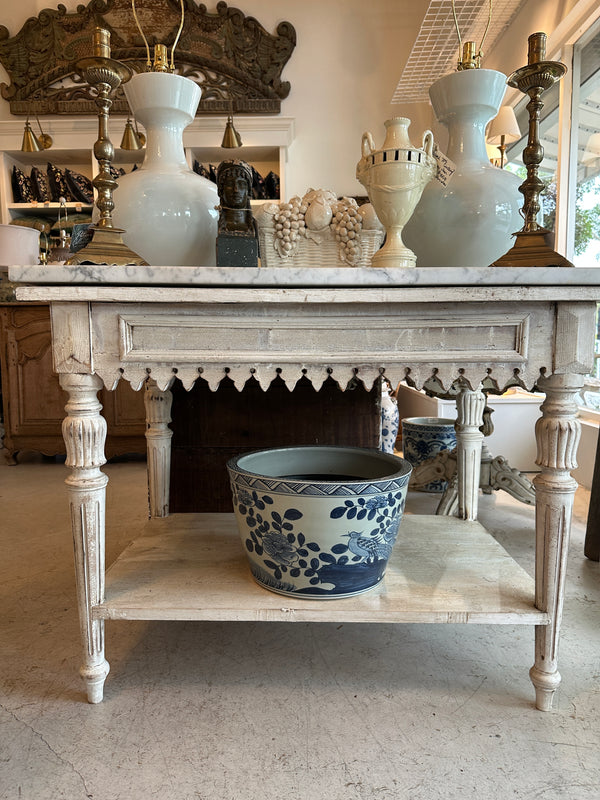 Marble Top White Pastry Table