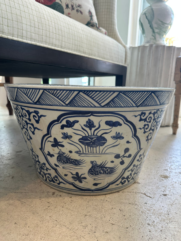 Blue & White Fish Planter