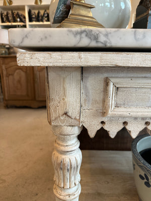 Marble Top White Pastry Table