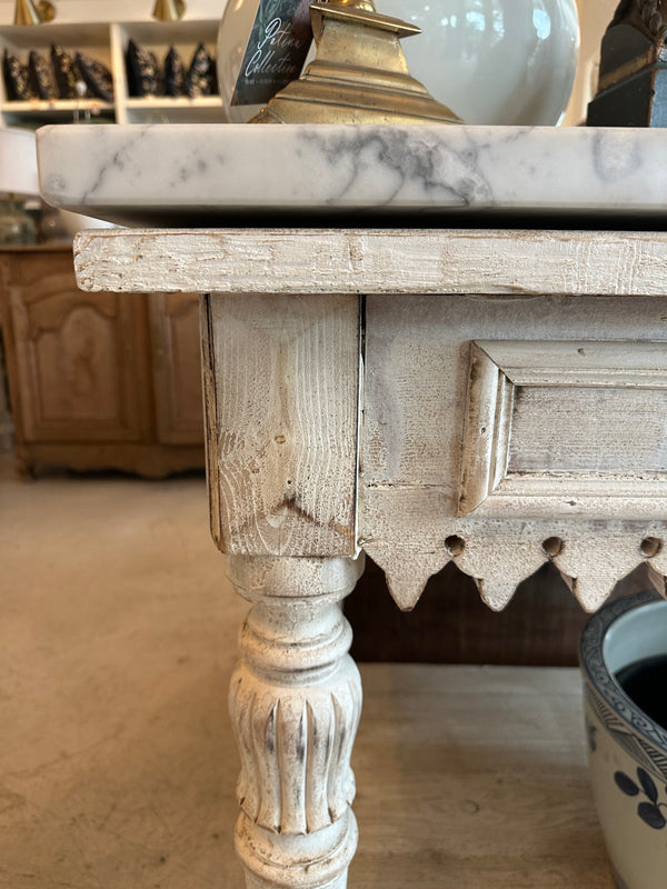 Marble Top White Pastry Table