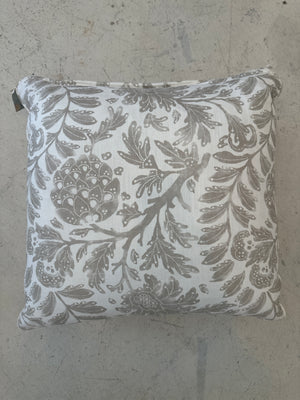 Tan and white vine pillow