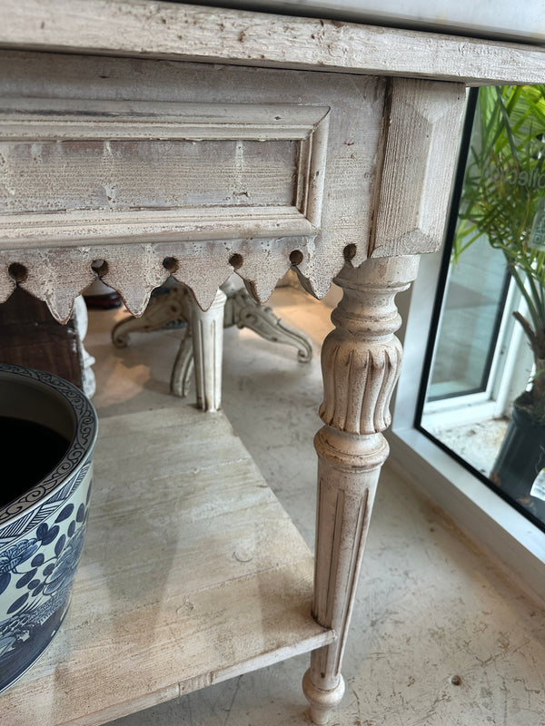 Marble Top White Pastry Table