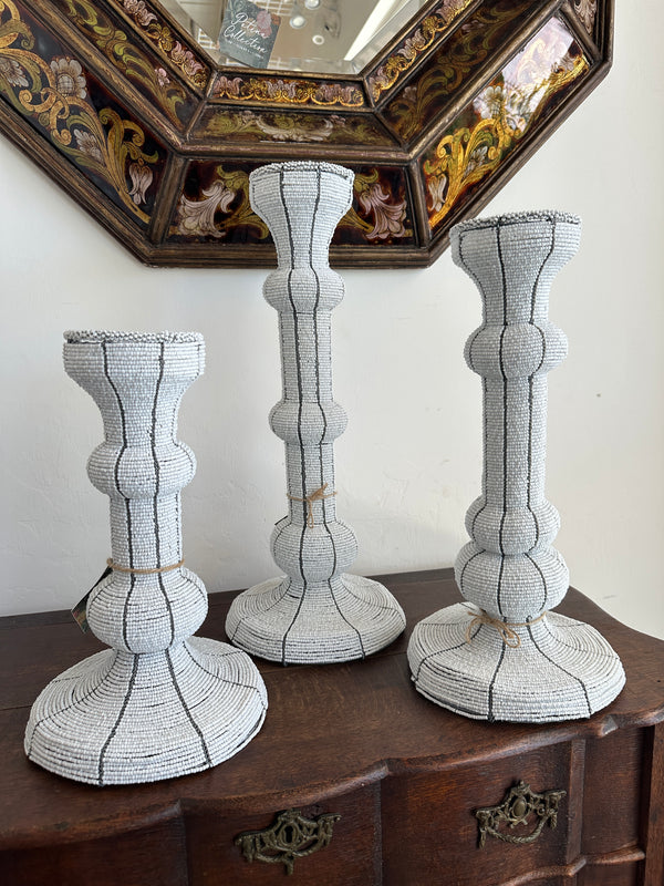 Zaria Beaded Bulb Candlestick Holder