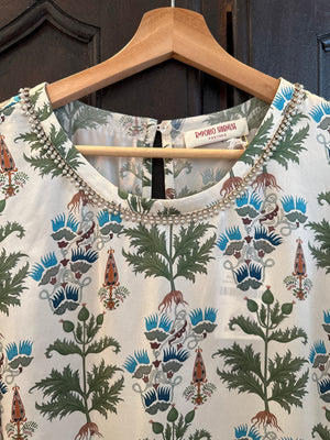 Persian Botanic Gabrielle Ivory Silk Top