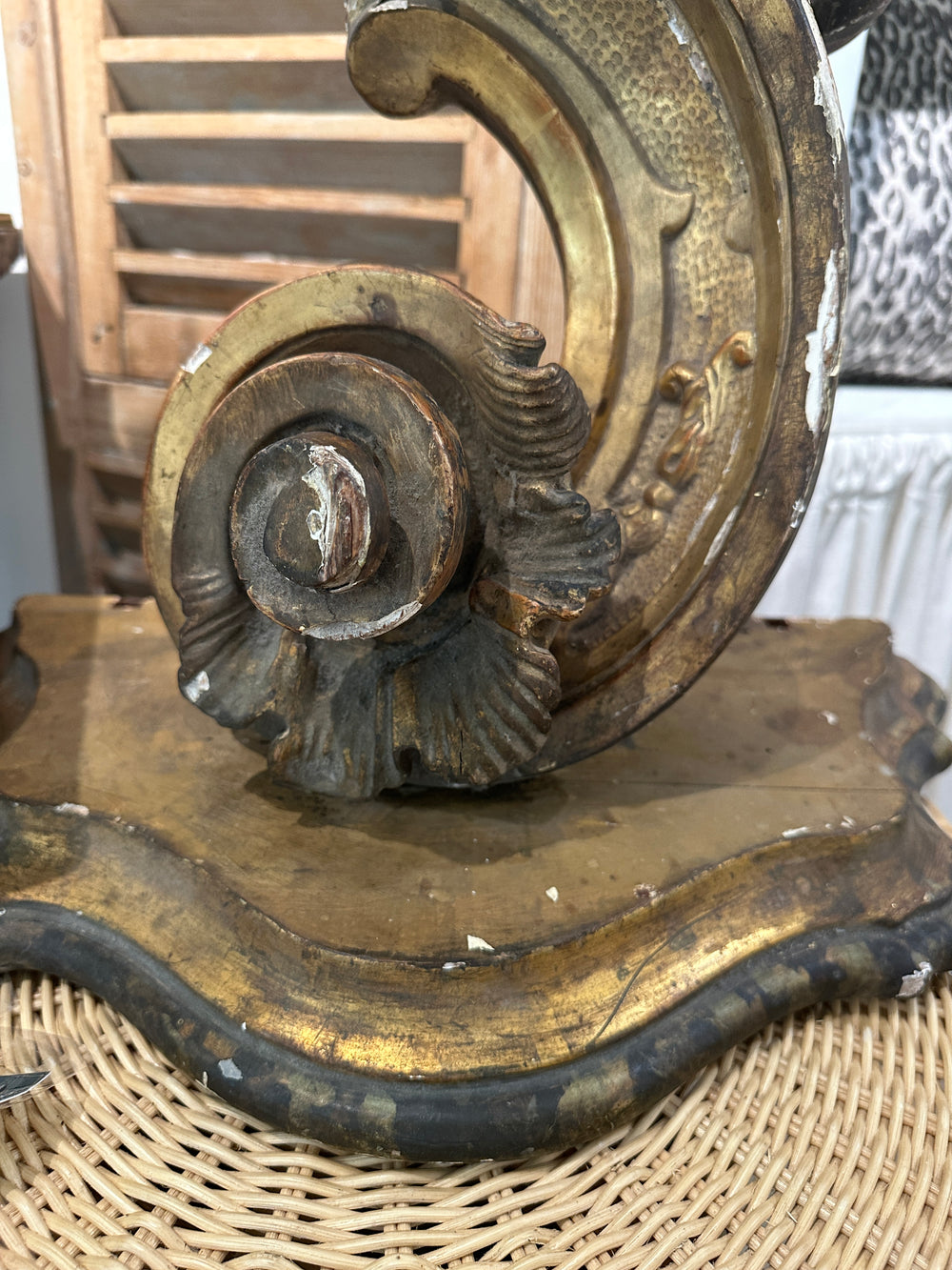 Antique Italian Wood Corbel