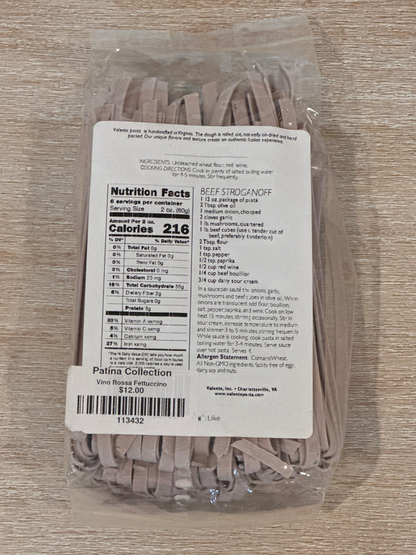 Vino Rossa Fettuccine Pasta