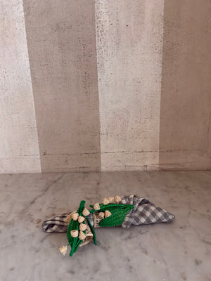 Green Flower Bell Napkin Rings – Set of 2