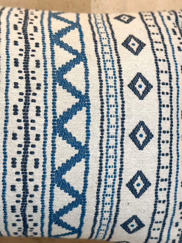 Blue Vertical Floral Pillow