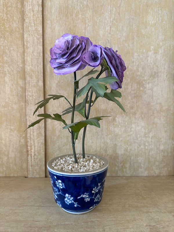 Metal Ranunculus Flower Sculpture