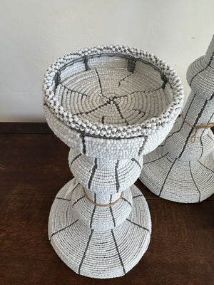 Zaria Beaded Bulb Candlestick Holder