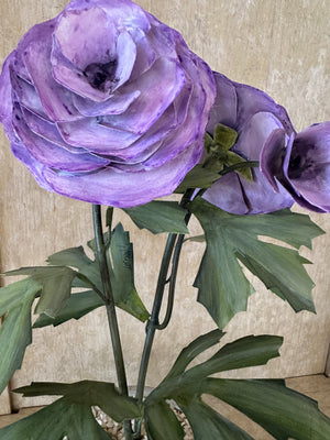 Metal Ranunculus Flower Sculpture