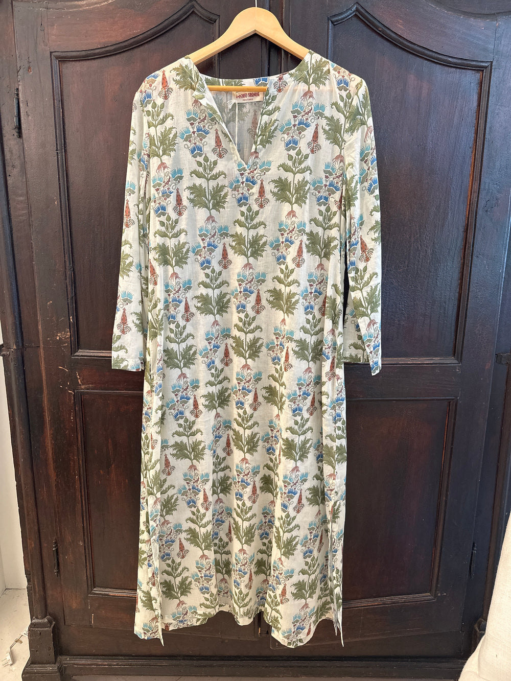 Persian Botanic Jenna Ivory Cotton Caftan