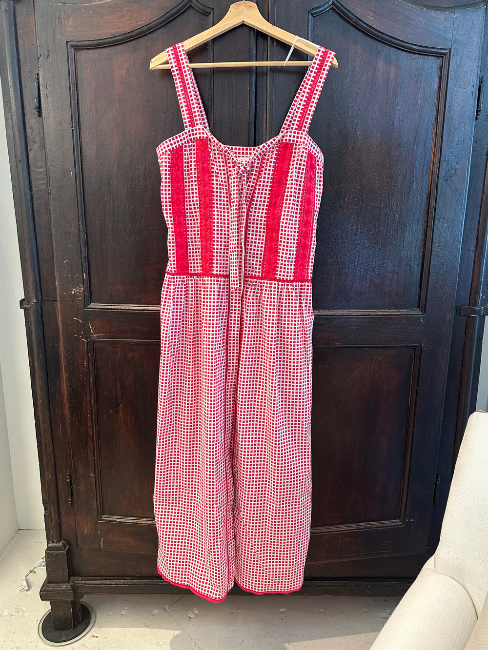 Cassiopea Long Dress Strawberry Check