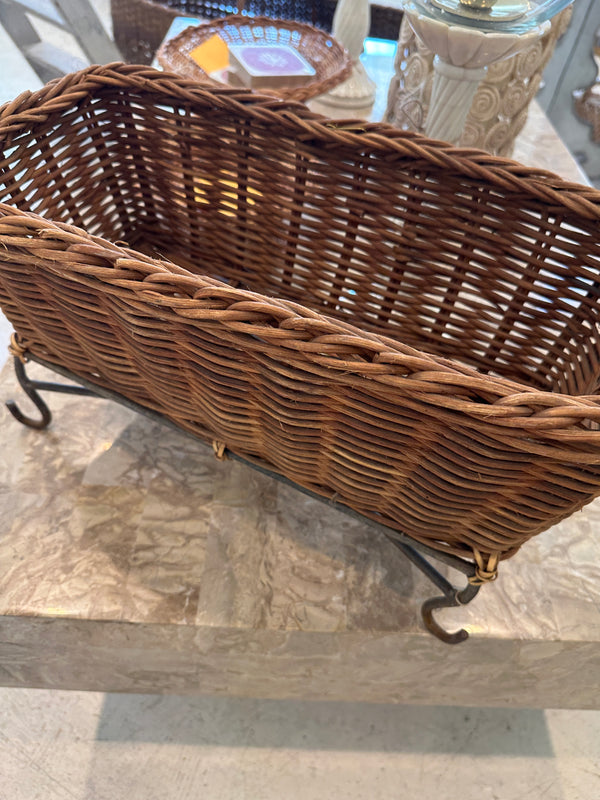 Wicker Planter w/ Metal Legs
