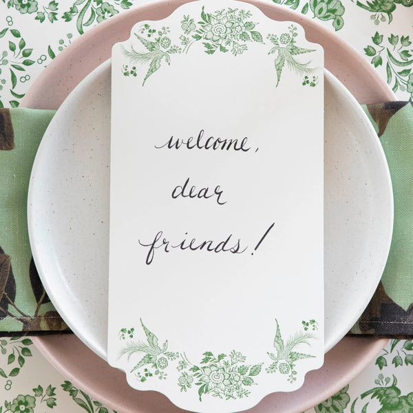 Green Asiatic Pheasants Table Cards
