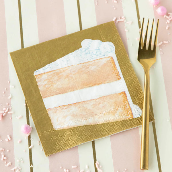 Sliced Cake Cocktail Napkins