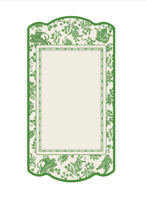 Green Regal Peacock Table Cards