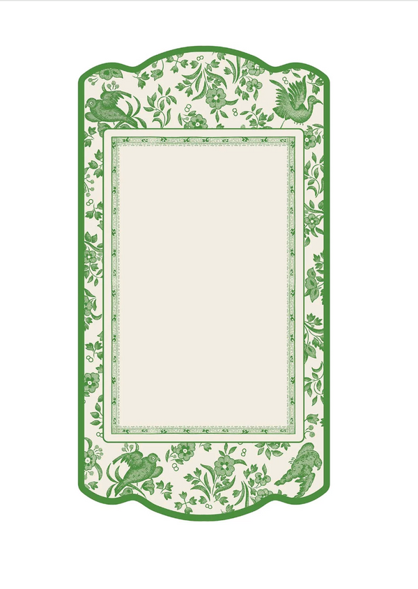 Green Regal Peacock Table Cards