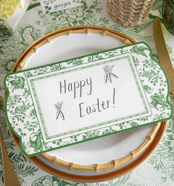 Green Regal Peacock Table Cards
