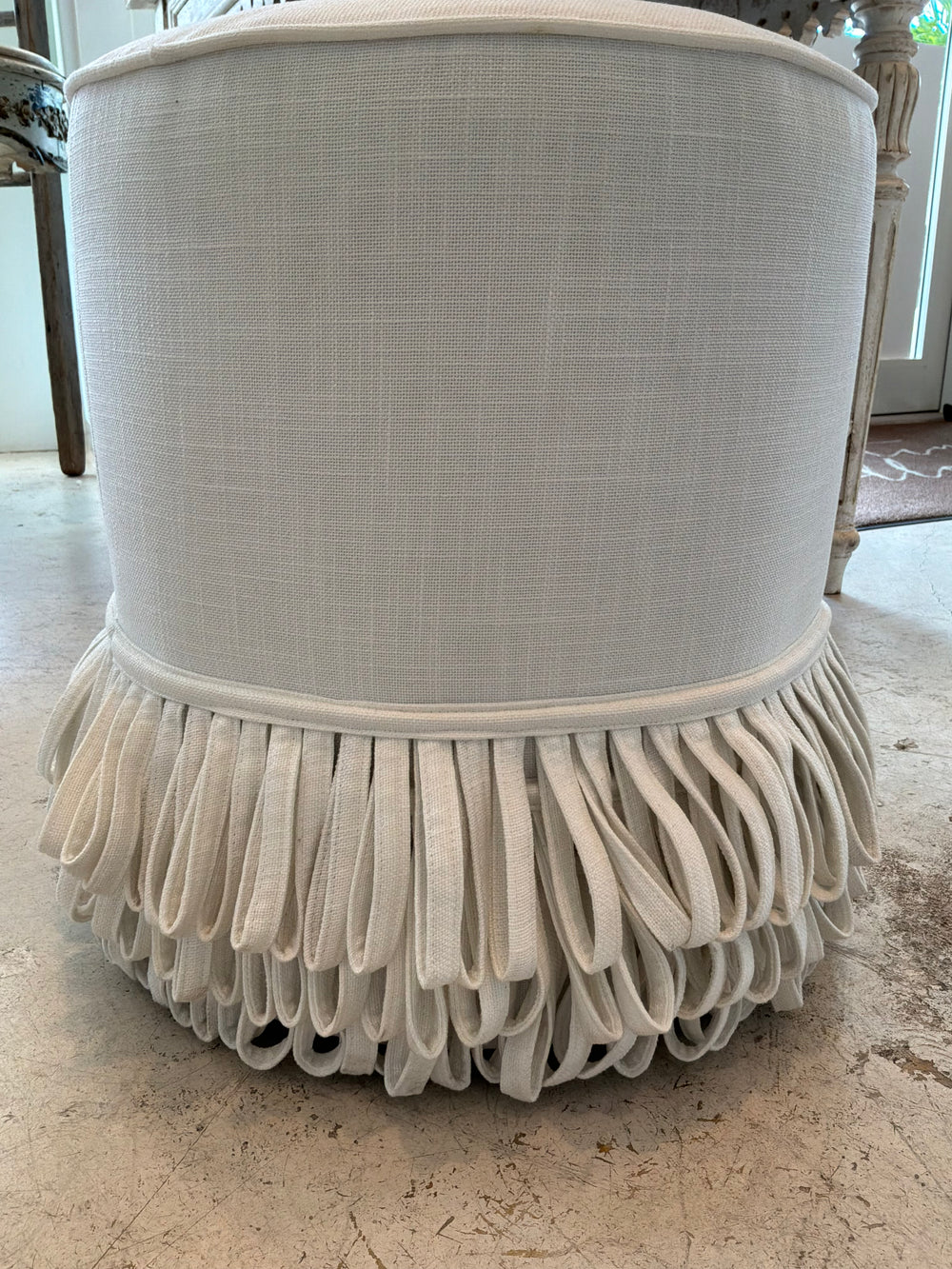 Livia Layered Fringe Ottoman