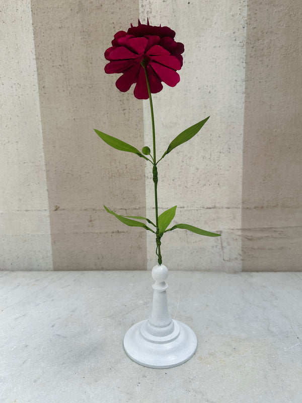 Burgundy Zinnia 14"