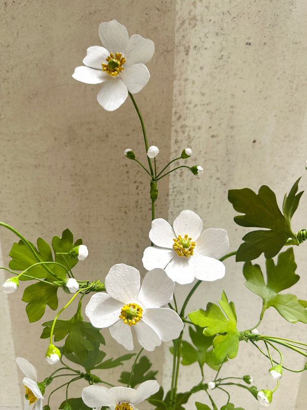 White Anemone Branch 22"