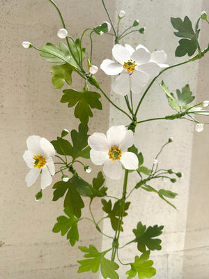 White Anemone Branch 22"