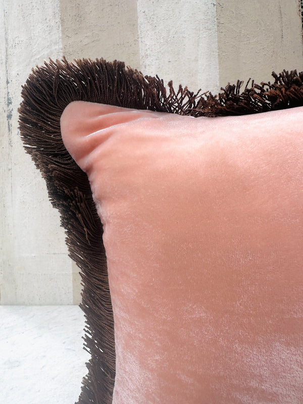 Old Rose Plain Velvet Pillow