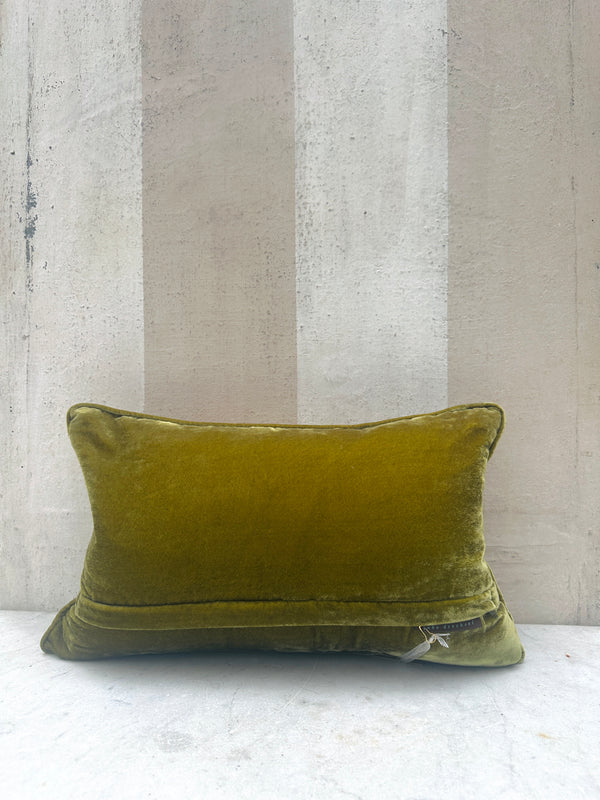 Garden Foliate Green Velvet Pillow