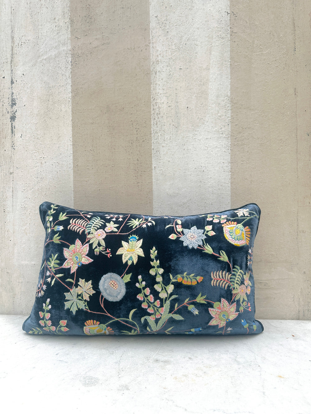 Indigo Bovary Velvet Pillow